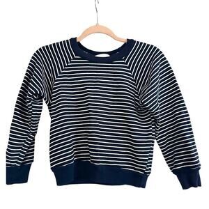 LOUP Navy White Striped Preppy Nautical Knit Top Sweater Shirt - Sz XS